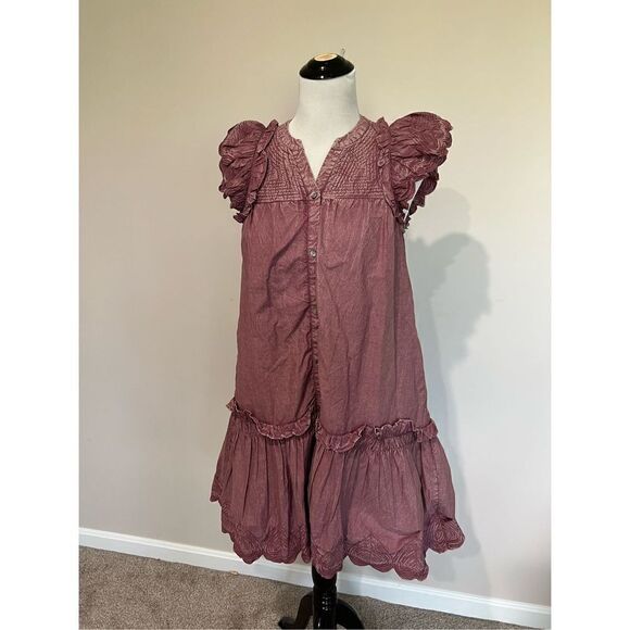 Sea NY Heart Quilt Petal Sleeve Tiered Dress size S - Picture 5 of 15